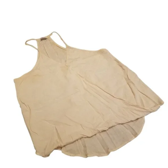 Dainty Hooligan Springtime Cream Racerback V-neck Tank Top. Billowing High Low - Picture 4 of 9